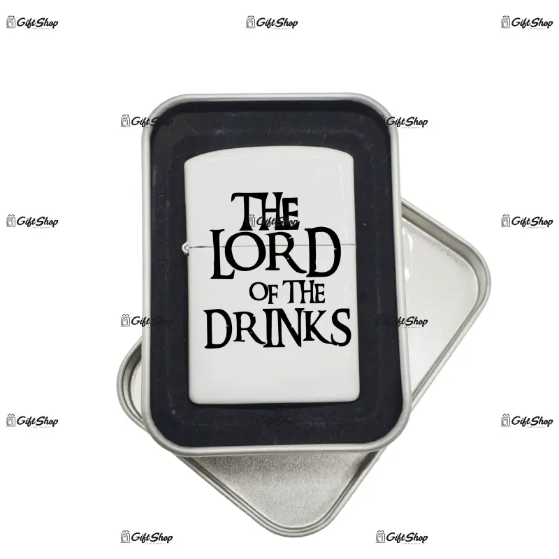 The lord of drinks, bricheta metalica gravata laser cu mesaj